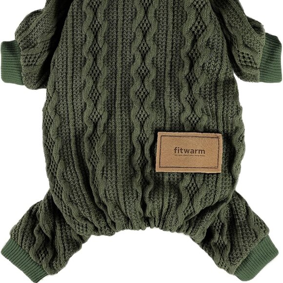 Fitwarm Green Turtleneck Knitted Dog Sweaters Winter Pet Coats Cat Small - Picture 4 of 8
